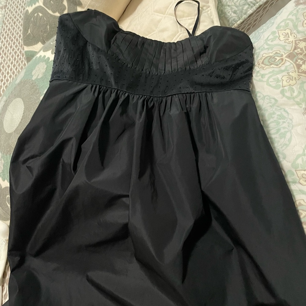 BCBG Black Beaded Strapless Dress